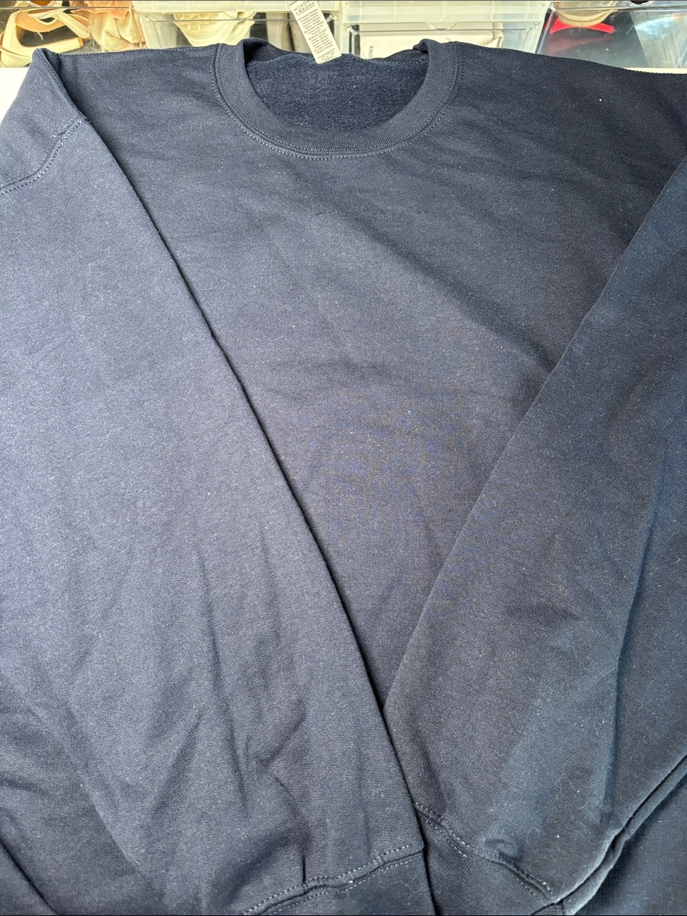 Gildan Navy Crewneck Sweatshirt - Solid Navy Blue
